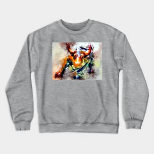 Watercolor Wall Street Bull Crewneck Sweatshirt